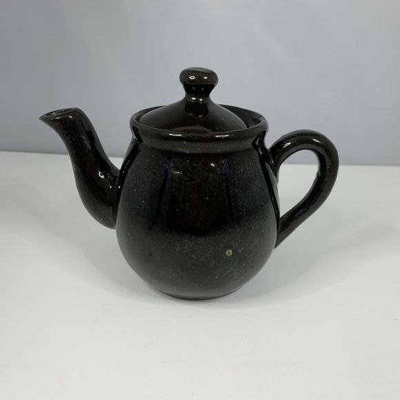 Single Serve Brown Glaze Tea Pot Country Farmhouse Cottage Core Vintage - Picture 1 of 7